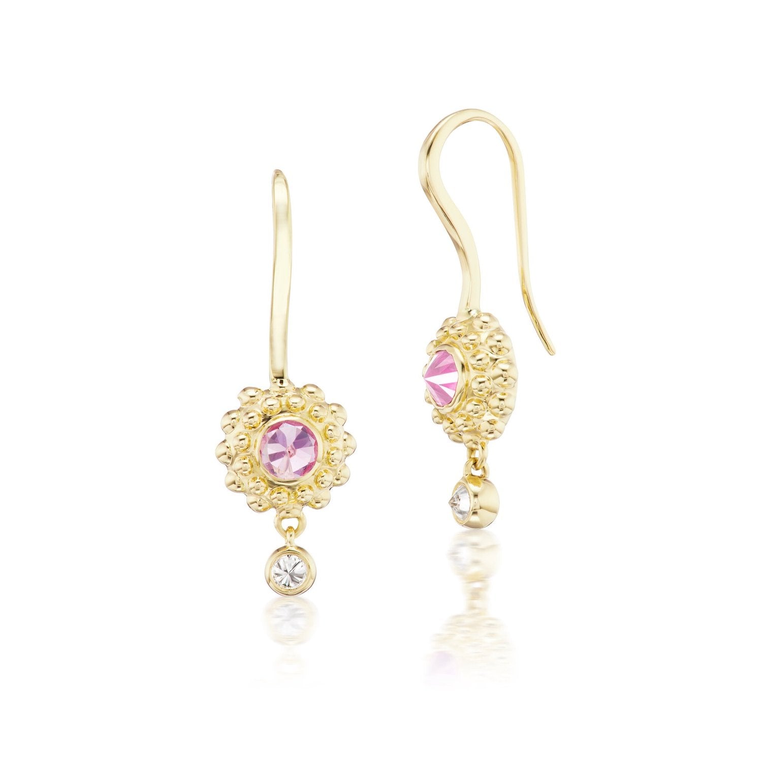Earrings 14kt Gold Hoops One Side Diamonds – Albert Hern